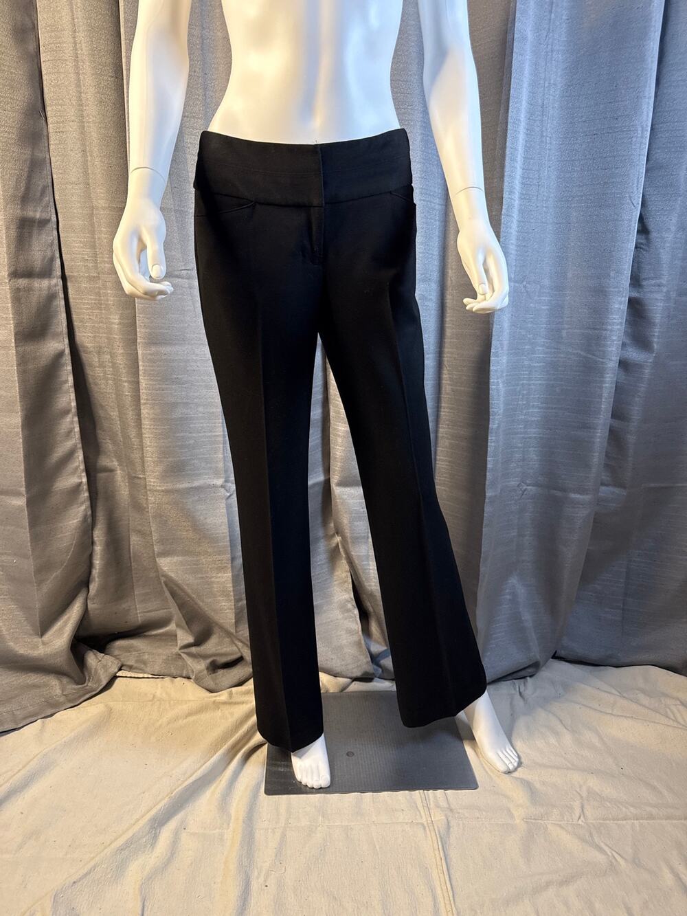 Express Black Garbardine Blend Trousers Sz 8